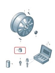 Ratų blokavimo varžto dangtelis VAG 3C06011739B9, 1 vnt. цена и информация | Автопринадлежности | pigu.lt