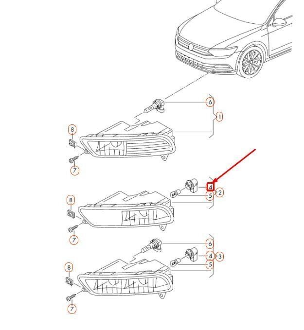 Priekinių dienos šviesos lempučių laikiklis VAG 6C0941669, 1 vnt. kaina ir informacija | Auto reikmenys | pigu.lt