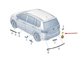 Galinių bagažinės durų VW emblema VAG 5TA853630BDPJ, 1 vnt. цена и информация | Автопринадлежности | pigu.lt