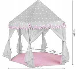 Детская палатка, серый/розовый цена и информация | Детские игровые домики | pigu.lt