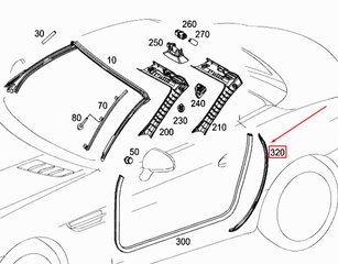 Mercedes-Benz SLK R172 B kolonėlės dešinysis sandariklis originalus A1726310298 kaina ir informacija | Auto reikmenys | pigu.lt