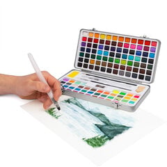 Akvarelinių dažų rinkinys su teptukais Ragi, 128 spalvos цена и информация | Принадлежности для рисования, лепки | pigu.lt