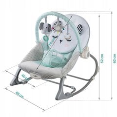 Supamoji kėdė su vibracija kūdikiams Nukido, grey/mint kaina ir informacija | Gultukai ir sūpynės | pigu.lt