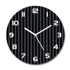 Sieninis laikrodis Juodos ir pilkos spalvos juostelės kaina ir informacija | Laikrodžiai | pigu.lt