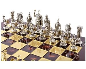 Šachmatai su auksiniais/sidabriniais šachmatais ir bronzine šachmatų lenta, 28x28 cm kaina ir informacija | Stalo žaidimai, galvosūkiai | pigu.lt