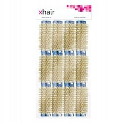Plaukų voleliai Xhair, 21 mm, metaliniai, 12 vnt. kaina ir informacija | Šepečiai, šukos, žirklės | pigu.lt