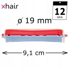 Plaukų voleliai Xhair, 19 mm, 12 vnt. цена и информация | Расчески, щетки для волос, ножницы | pigu.lt
