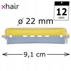 Plaukų voleliai Xhair 22 mm 12 vnt. kaina ir informacija | Šepečiai, šukos, žirklės | pigu.lt