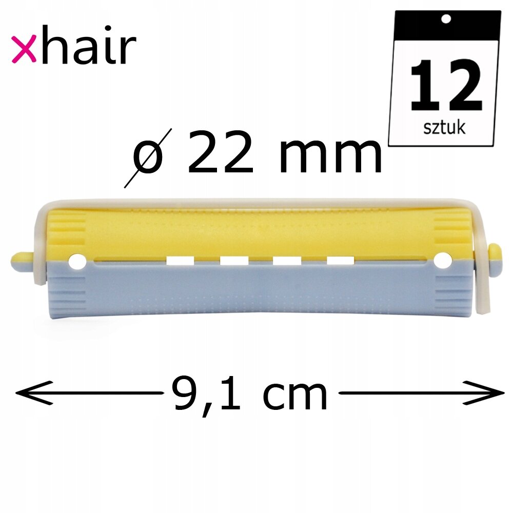Plaukų voleliai Xhair 22 mm 12 vnt. цена и информация | Šepečiai, šukos, žirklės | pigu.lt