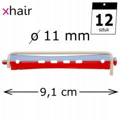 Plaukų voleliai Xhair, 11 mm, 12 vnt. цена и информация | Расчески, щетки для волос, ножницы | pigu.lt