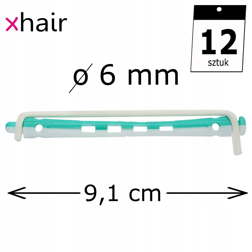 Plaukų voleliai Xhair, 6 mm, 12 vnt. цена и информация | Šepečiai, šukos, žirklės | pigu.lt