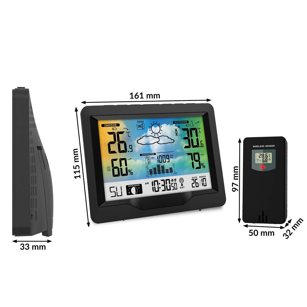 Meteorologinė stotis, Berdsen BD-901 kaina ir informacija | Meteorologinės stotelės, termometrai | pigu.lt
