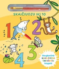 Skaičiuoju iki 10. Daugkartinė spalvinimo vandeniu knygelė цена и информация | Книжки - раскраски | pigu.lt