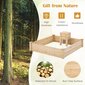 Medinė sodinimo lysvė su komposto dėže Costway, 124 x 124 x 25,5 cm kaina ir informacija | Šiltnamiai | pigu.lt
