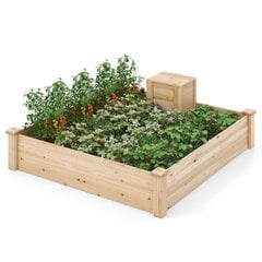 Medinė sodinimo lysvė su komposto dėže Costway, 124 x 124 x 25,5 cm kaina ir informacija | Šiltnamiai | pigu.lt