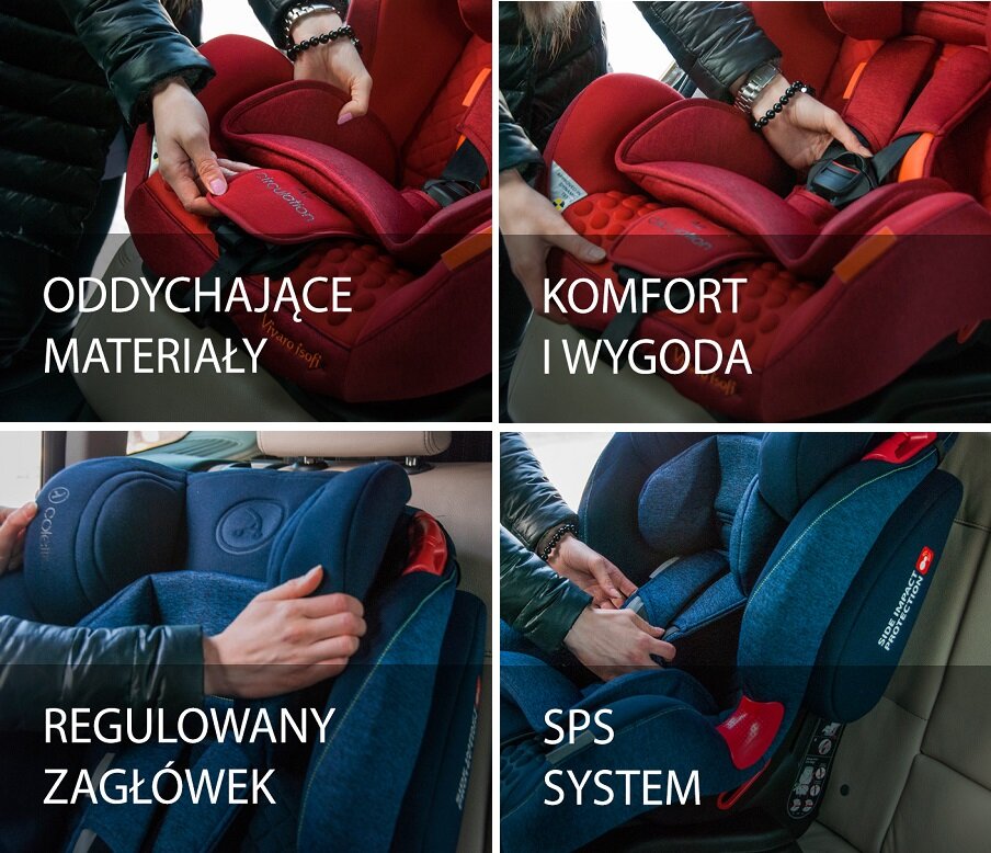 Automobilinė kėdutė Coletto Vivaro Isofix, 9-36 kg, Red kaina ir informacija | Autokėdutės | pigu.lt