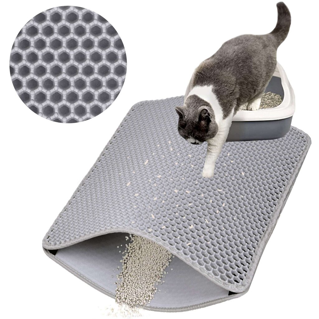 Kilimėlis katės tualetui Catsy, 40x50 cm, pilkas цена и информация | Priežiūros priemonės gyvūnams | pigu.lt