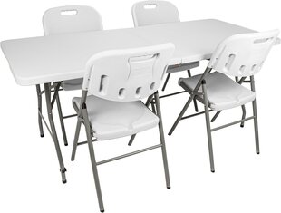 Складной стул, белый цена и информация | Садовые стулья, кресла, пуфы | pigu.lt