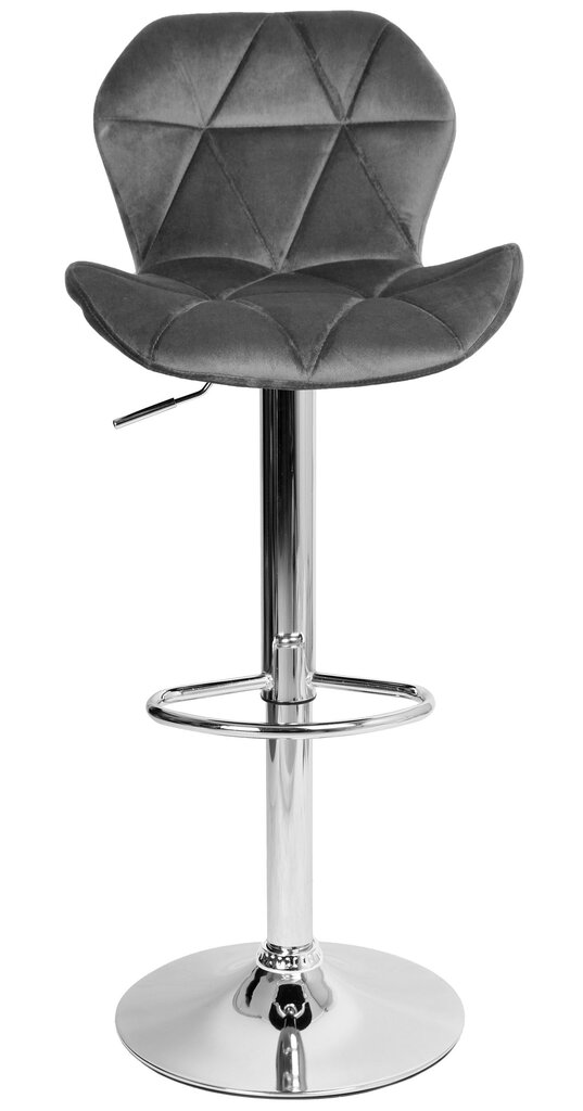 Baro kėdė Velvet, pilka kaina ir informacija | Virtuvės ir valgomojo kėdės | pigu.lt
