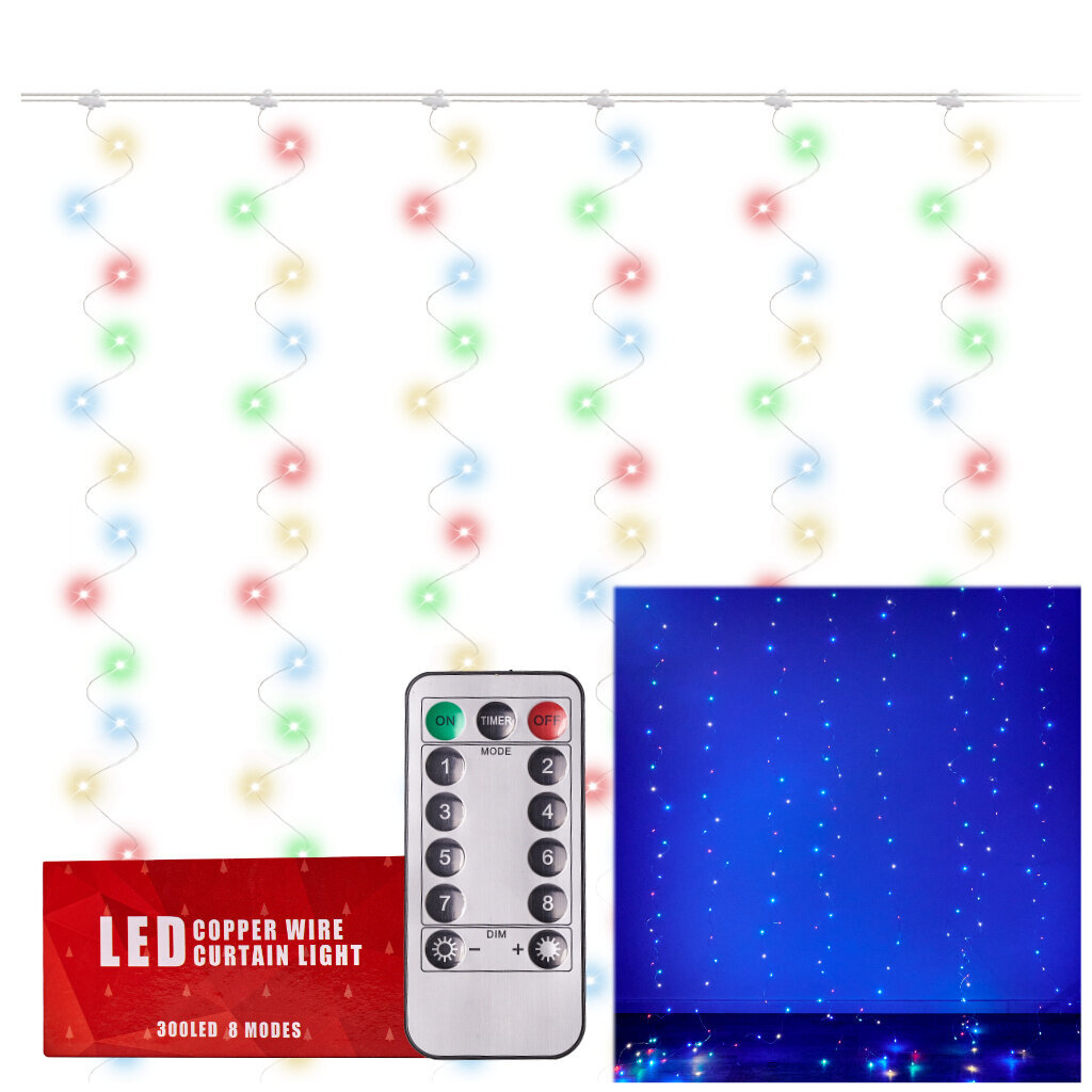 Kalėdinė girlianda 300 LED, 3 m kaina ir informacija | Girliandos | pigu.lt