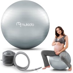 Мяч аэробический для беременных, 65 см, серый цена и информация | Гимнастические мячи | pigu.lt