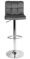 Baro kėdė eHokery Velvet, pilka kaina ir informacija | Virtuvės ir valgomojo kėdės | pigu.lt