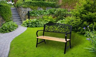 садовая скамейка из стали и чугуна цена и информация | Садовые скамейки | pigu.lt