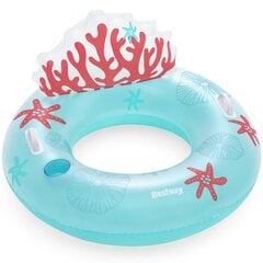 Надувной круг для плавания со спинкой, 107 х 113 см, Bestway, синий цена и информация | Надувные и пляжные товары | pigu.lt