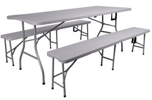 Lauko stalas, pilkas kaina ir informacija | Lauko stalai, staliukai | pigu.lt