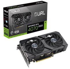 Asus Dual GeForce RTX 4070 Super Evo (DUAL-RTX4070S-12G-EVO) kaina ir informacija | Vaizdo plokštės (GPU) | pigu.lt