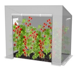 Теплица для выращивания томатов, 200 см. x 80 см. x 170/148 см., белая  цена и информация | Теплицы | pigu.lt