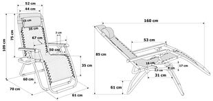 шезлонг для сада, черный цена и информация | Шезлонги | pigu.lt