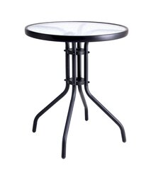 Kavos staliukas, 60 cm, juodas kaina ir informacija | Lauko stalai, staliukai | pigu.lt