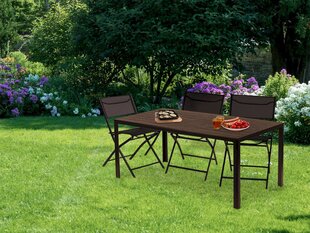 Lauko stalas, 156x78 cm, rudas kaina ir informacija | Lauko stalai, staliukai | pigu.lt