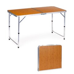Lauko stalas 119,5x60 cm, rudas kaina ir informacija | Lauko stalai, staliukai | pigu.lt