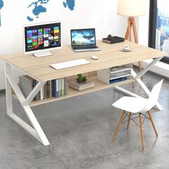 Компьютерный стол, офисный стол с полкой, 100 см. x 60 см, светло-коричневый цена и информация | Компьютерные, письменные столы | pigu.lt