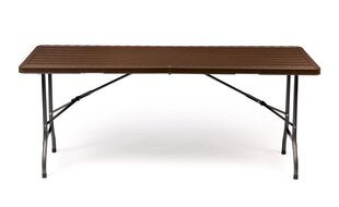 Lauko stalas ModernHome 180 cm, rudas kaina ir informacija | Lauko stalai, staliukai | pigu.lt