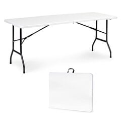 Sulankstomas sodo banketų stalas, ModernHome, 180 cm., baltas kaina ir informacija | Lauko stalai, staliukai | pigu.lt