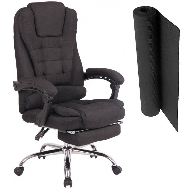 Biuro kėdė ir grindų apsauginis kilimėlis Home&Living, juodas цена и информация | Biuro kėdės | pigu.lt