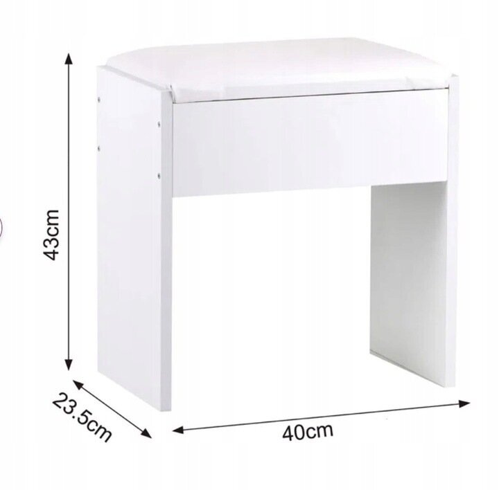 Kosmetinis staliukas Fluxar home FST024, 140x80cm, baltas kaina ir informacija | Kosmetiniai staliukai | pigu.lt