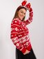Kalėdinis megztinis moterims 659496115, raudonas/baltas kaina ir informacija | Megztiniai moterims | pigu.lt