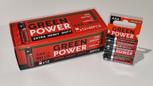 Elementai Green Power R03 AAA 1.5V 48 vnt. цена и информация | Батарейки | pigu.lt