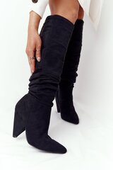 Ilgaauliai batai moterims Lu Boo 094279726, juodi kaina ir informacija | Aulinukai, ilgaauliai batai moterims | pigu.lt