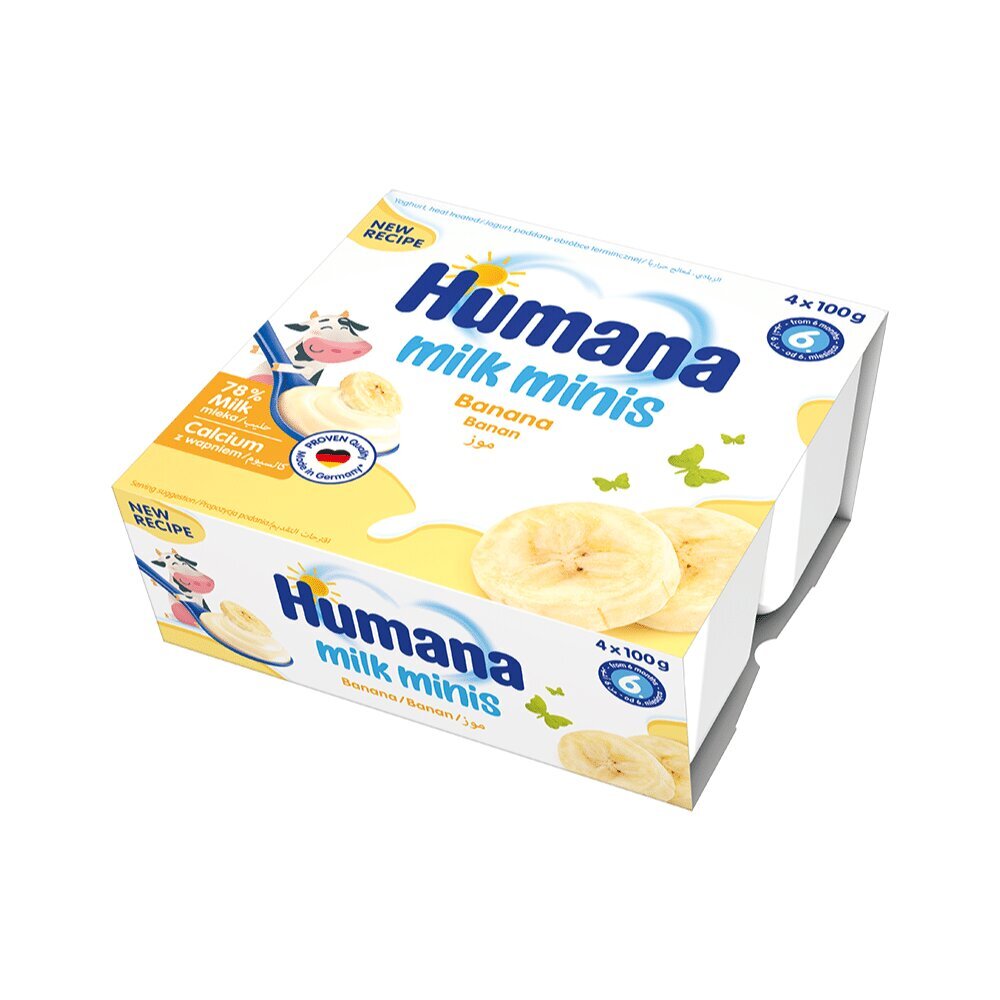 Jogurtinis desertas su bananais Humana Milk Minis, 400g kaina ir informacija | Užkandžiai, gėrimai vaikams | pigu.lt