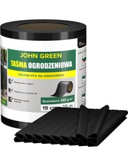 Tvoros juosta JohnGreen, 0,19 x 35 m ir 20 segtukų, juoda kaina ir informacija | Tvoros ir jų priedai | pigu.lt