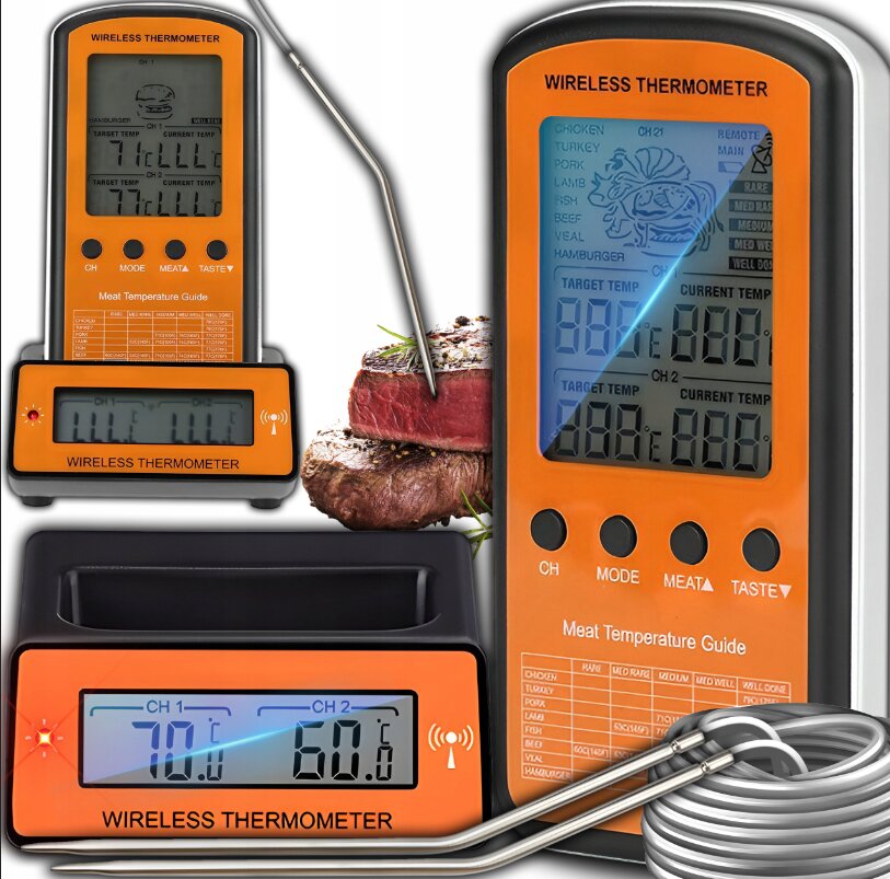 Skaitmeninis mėsos termometras kaina ir informacija | Grilio, šašlykinių priedai ir aksesuarai  | pigu.lt
