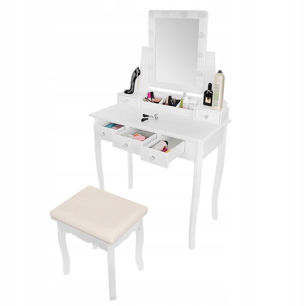 Kosmetinis staliukas Fluxar home FST028, 147x75cm, baltas kaina ir informacija | Kosmetiniai staliukai | pigu.lt