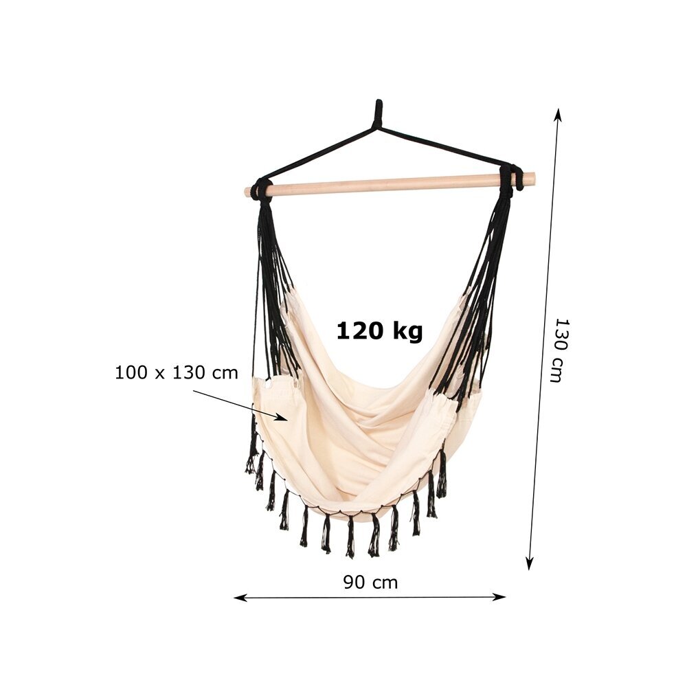 Hamakas su pagalvėmis, baltas kaina ir informacija | Hamakai | pigu.lt