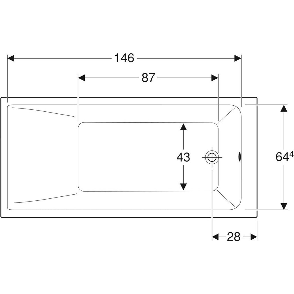 Geberit akrilinė vonia su kojelėmis 160x75 cm kaina ir informacija | Vonios | pigu.lt