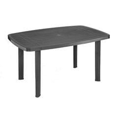 Stalas Faro, 137x85 cm, pilkas kaina ir informacija | Lauko stalai, staliukai | pigu.lt